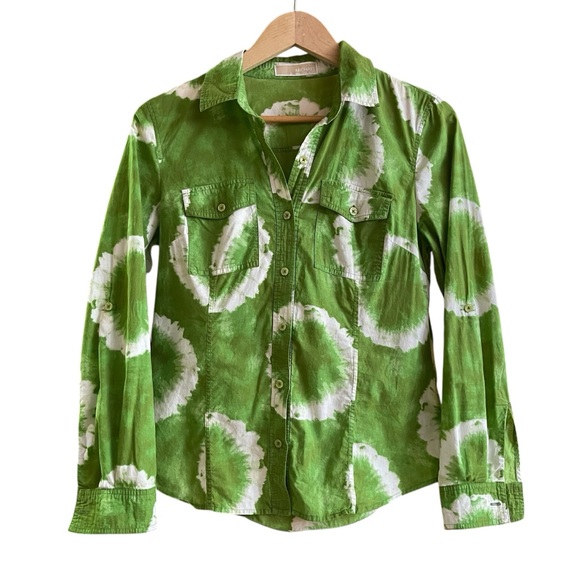 Michael Kors Tops - Michael Kors Green Long Sleeve Button Down Shirt